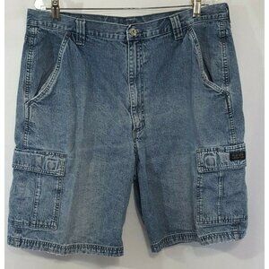 Wrangler Carpenter Jean Shorts Mens Blue Medium Wash Loop 100% Cotton